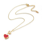 Stainless Steel Pendant Necklace Rhinestone Heart Black Red Z501