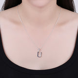 Sterling Silver Plated Necklace Women Pendant Initial Letter Alphabet B375