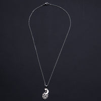 Stainless Steel Pendants Necklace Lobster Peacock Silver 17.71" 1.5mm Z621