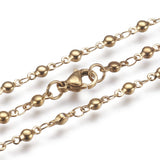 Stainless Steel Chain Necklaces Lobster Flat Round Gold 17.9 inches 45.5cm Z670