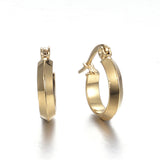 304 Stainless Steel Hoop Earrings Gold 0.6 To 1.4" Pin 1x0.8mm  P620