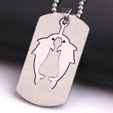 Stainless Steel Pendant 0.912X1.64 Inch Square tags Constellation Necklace B162
