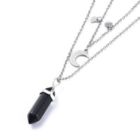 Malachite Bullet Pendant Necklace 316 Stainless Steel Lobster Clasp 16" Z509