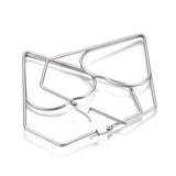 201 Stainless Steel Hoop Earrings Heart Stainless Steel Color 1.7" to 3.4" P541