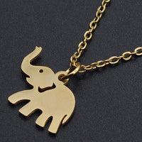 Stainless Steel Pendant Necklace Lobster Clasp Elephant Silver 15.7" 1.5mm P47