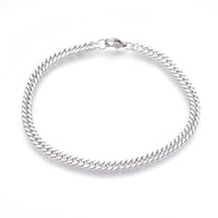 Stainless Steel Curb Chain Bracelet Lobster Clasp Gold Silver 8.3" 4~5x2mm P243