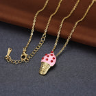 Yellow Gold Plated Necklace Women's Pendant Ice Cream AAA Zirconia Lobster B176