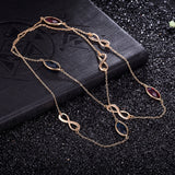 Yellow Gold Plated Necklace Chain  AAA Zirconia Blue Lobster Clasp B390