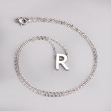 Stainless Steel Women's Unisex 18 Inch Necklace Pendant Letter Lobster Clasp S3