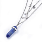 Malachite Bullet Pendant Necklace 316 Stainless Steel Lobster Clasp 16" Z509