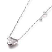 Valentine's Day Stainless Steel Pendant Necklace Lobster Heart Key Love 17" Z499