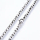 304 Stainless Steel Box Chain Necklaces Lobster Claw Gold Silver 17.7" 2mm Z455
