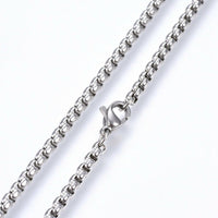 304 Stainless Steel Box Chain Necklaces Lobster Claw Gold Silver 17.7" 2mm Z455