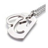 Stainless Steel Initial Pendant Necklace Lobster Chain Alphabet Letter 27" A385