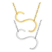 Stainless Steel Women's Unisex 18 Inch Necklace Pendant Letter Lobster Clasp S1