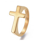 304 Stainless Steel Finger Rings Cross Gold Black Silver Size 7-12 17-21mm  A47