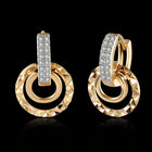 Yellow Gold Platinum Plated Earrings Drop Dangle Zirconia  Latch Back Clasp L578