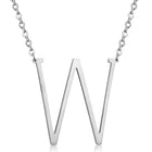 Stainless Steel Women's Unisex 18 Inch Necklace Pendant Letter Lobster Clasp S1