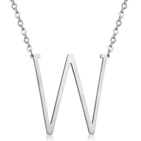 Stainless Steel Women's Unisex 18 Inch Necklace Pendant Letter Lobster Clasp S1