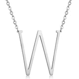 Stainless Steel Women's Unisex 18 Inch Necklace Pendant Letter Lobster Clasp S1