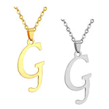 Stainless Steel Women's Unisex 18 Inch Necklace Pendant Letter Lobster Clasp S2