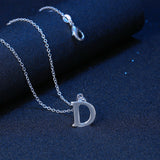 Sterling Silver Plated Necklace Women Pendant Initial Letter Alphabet B375