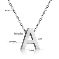 Stainless Steel Women's Unisex 18 Inch Necklace Pendant Letter Lobster Clasp S3