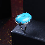 Rse Gold Platinum Plated Halo Ring Womens Kallaite Stone Blue B507