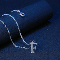 Sterling Silver Plated Necklace Women Pendant Initial Letter Alphabet B375