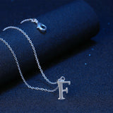 Sterling Silver Plated Necklace Women Pendant Initial Letter Alphabet B375