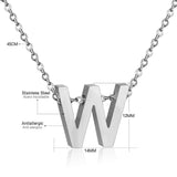 Stainless Steel Women's Unisex 18 Inch Necklace Pendant Letter Lobster Clasp S3