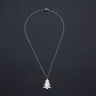Christmas Stainless Steel Pendant Necklace Lobster Tree Silver 17.7" 1.5mm Z603