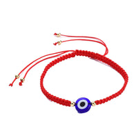 Adjustable Nylon Thread Braided Bead Bracelet Handmade Evil Eye Gold Z143