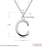 Sterling Silver Plated Necklace Women Pendant Initial Letter Alphabet B375