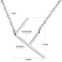 Stainless Steel Women's Unisex 18 Inch Necklace Pendant Letter Lobster Clasp S1