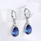 Yellow Gold Platinum Plated Earrings Drop Dangle Zirconia L585
