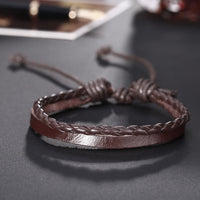 Leather Bracelet Adjustable Size 9MM Lace up  L471