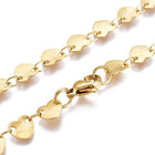 Stainless Steel Link Chain Necklaces Lobster Heart Gold 16.53 inches 42cm Z558