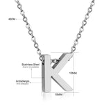 Stainless Steel Women's Unisex 18 Inch Necklace Pendant Letter Lobster Clasp S3