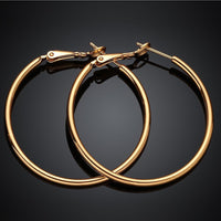 Yellow Gold French Back Hoop Earrings L109