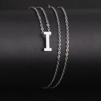 Stainless Steel Women's Unisex 18 Inch Necklace Pendant Letter Lobster Clasp S3