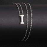 Stainless Steel Women's Unisex 18 Inch Necklace Pendant Letter Lobster Clasp S3