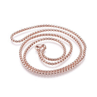 304 Stainless Steel Box Chain Necklaces Black Rose Gold Silver 23.62'' P386