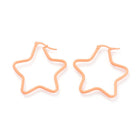 304 Stainless Steel Hoop Earrings Star Blue Green Yellow Red 1.6" To 2.3" P574