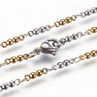 Stainless Steel Necklaces Lobster Ion Plating  IP Gold 17.7 inches 45cm Z644