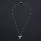 Stainless Steel Pendant Necklace Lobster Butterfly Silver 15.5" 1.5mm Z583