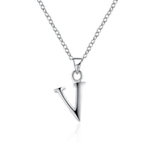 Sterling Silver Plated Necklace Women Pendant Initial Letter Alphabet B375