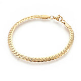 Stainless Steel Curb Chain Bracelet Lobster Clasp Gold Silvr 7.5" 4.5x1.2mm P238