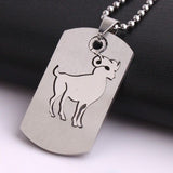 Stainless Steel Pendant 0.912X1.64 Inch Square tags Constellation Necklace B162