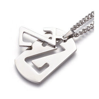 Stainless Steel Initial Pendant Necklace Lobster Chain Alphabet Letter 27" A385